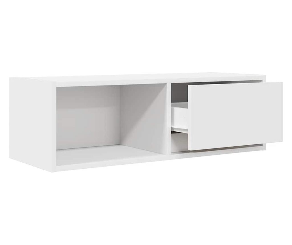ТВ шкаф, бял, 80x31x25,5 см, инженерно дърво - 5