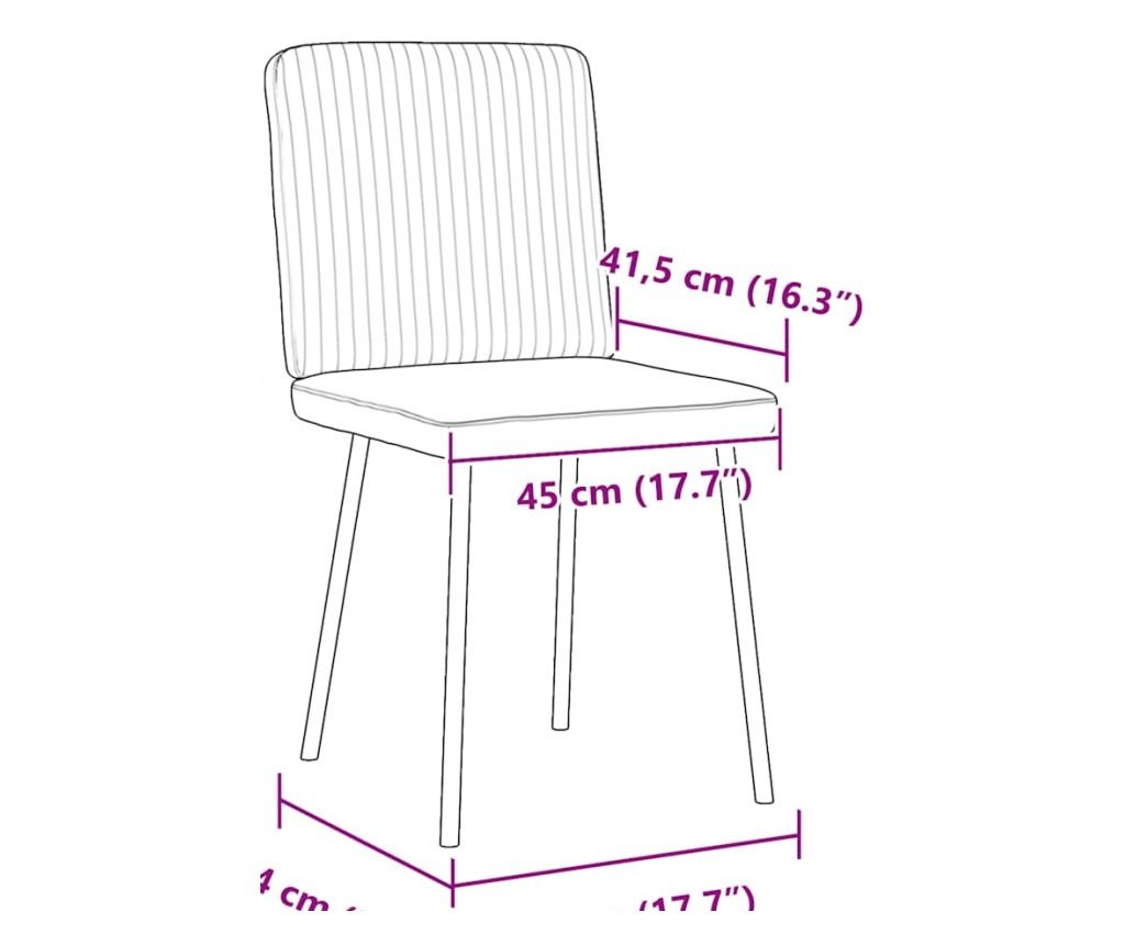 Jedilni stoli, komplet 6, kremni, žamet - 8