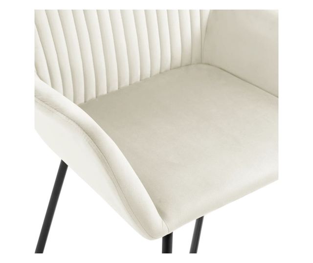 Jedilni stoli, 2 kosa, kremni, žamet