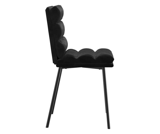 Kuhinjski stoli, 2 kosa, črni, žamet