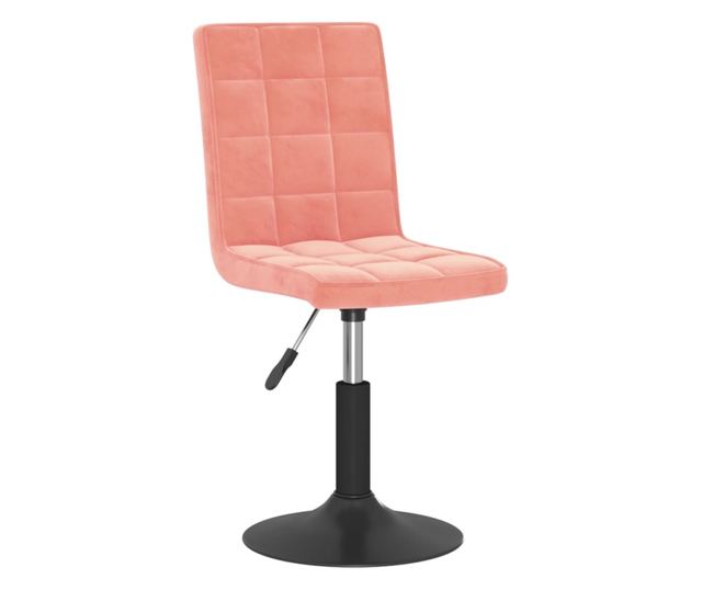 Vrtljivi jedilni stoli, 2 kosa, roza, žamet