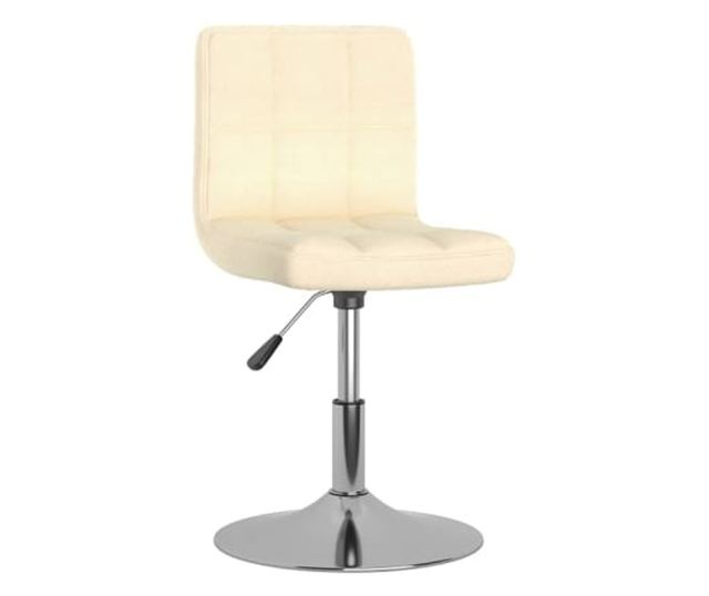 Vrtljivi jedilni stoli, komplet 6, kremni, blago