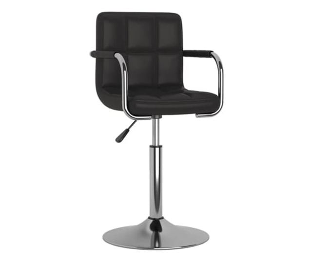 Vrtljivi kuhinjski stoli, 6 kosov, črno umetno usnje