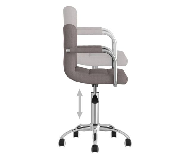 Vrtljiv kuhinjski stol, taupe siva, blago