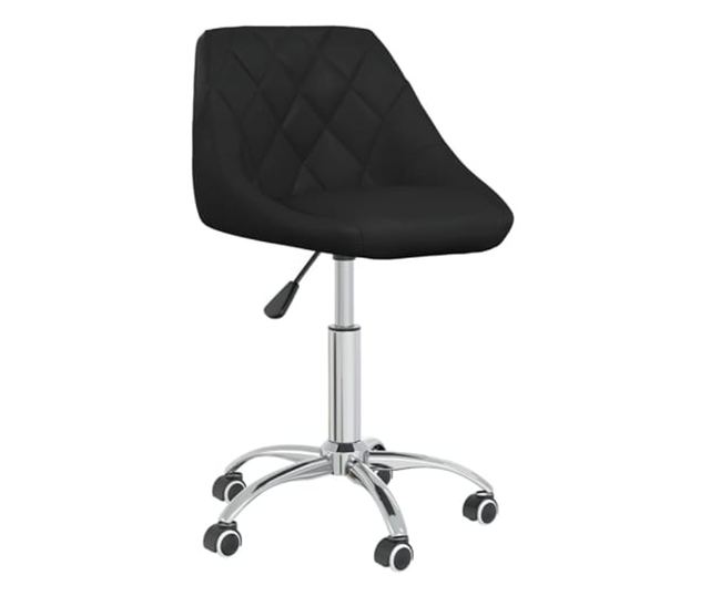 Vrtljivi kuhinjski stoli, 6 kosov, črno umetno usnje