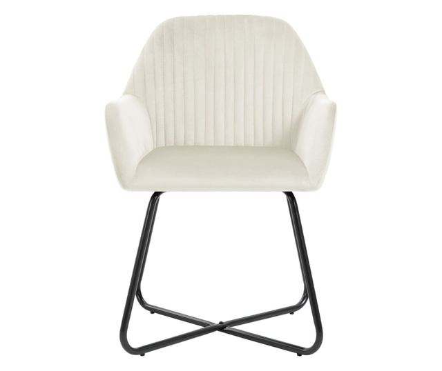 Jedilni stoli, 2 kosa, kremni, žamet