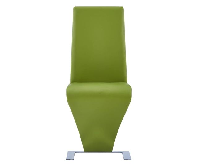 Zigzag jedilni stoli, 2 kosa, zeleno, umetno usnje