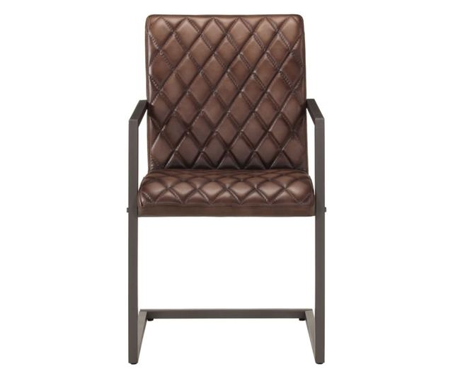 Konzolni kuhinjski stoli, 2 kosa, rjavi, pravo usnje