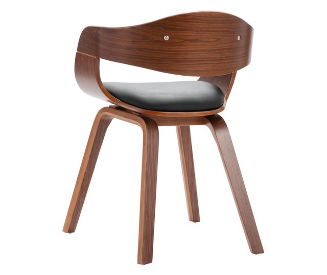 Jedilni stoli, komplet 4, upognjen les in umetno usnje