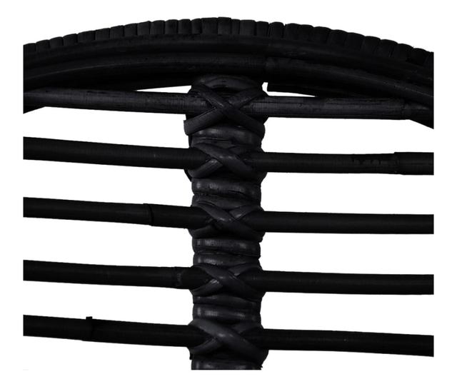 Jedilni stoli, 6 kosov, črni, naravni ratan