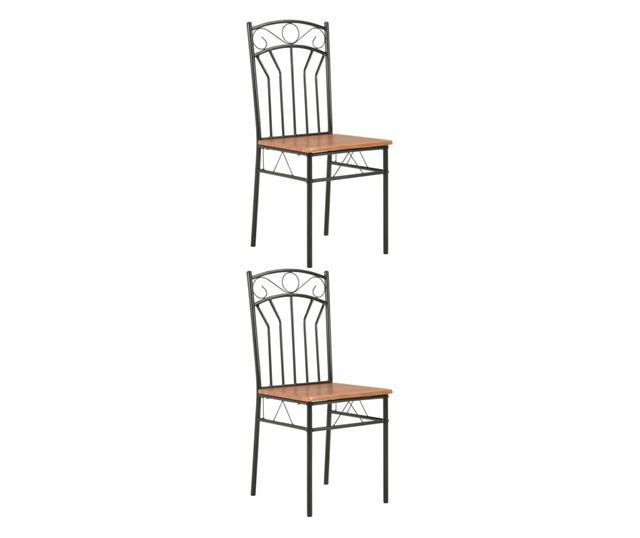 Jedilni stoli, rjavi, 6 kosov, MDF