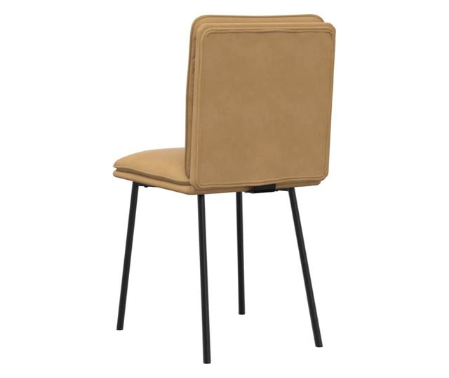 Jedilni stoli, 4 kosi, rjavi, žamet