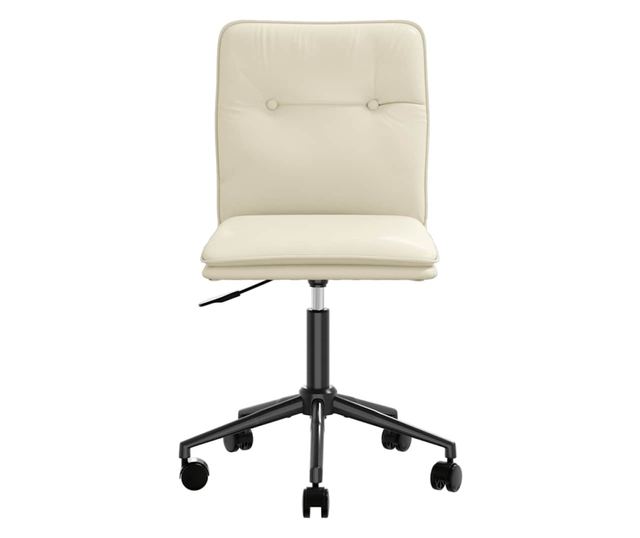 Jedilni stoli, 2 kosa, kremni, umetno usnje