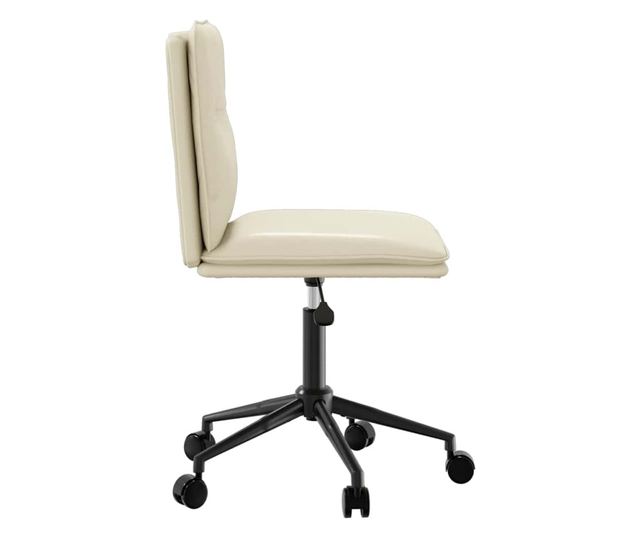 Jedilni stoli, 2 kosa, kremni, umetno usnje