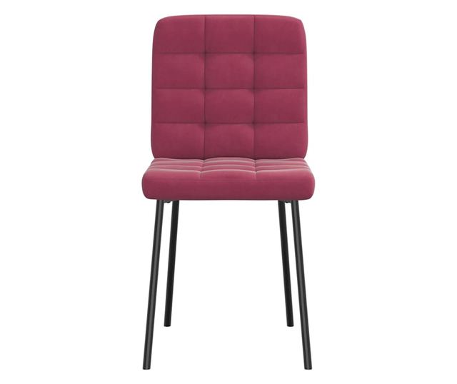 Kuhinjski stoli, 6 kosov, vinsko rdeča, žamet