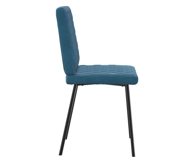 Jedilni stoli, komplet 6, modri, žamet