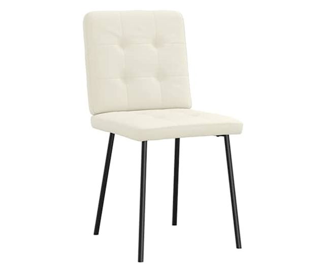 Kuhinjski stoli, komplet 6, kremni, žamet