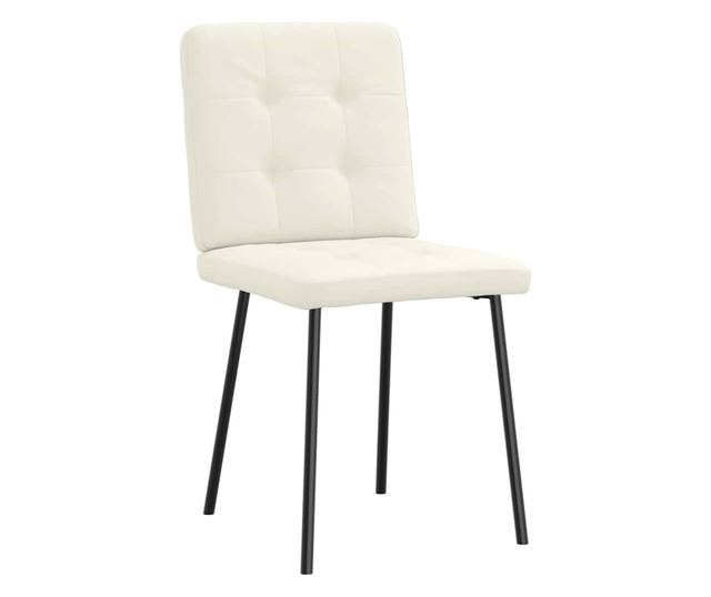 Kuhinjski stoli, komplet 6, kremni, žamet