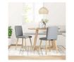 Jedilni stoli, 2 kosa, svetlo sivi, blago