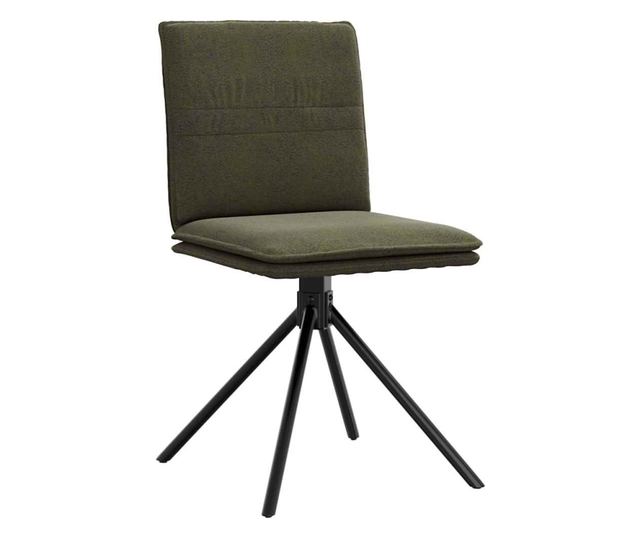 Vojaško zeleni jedilni stol iz umetnega usnja