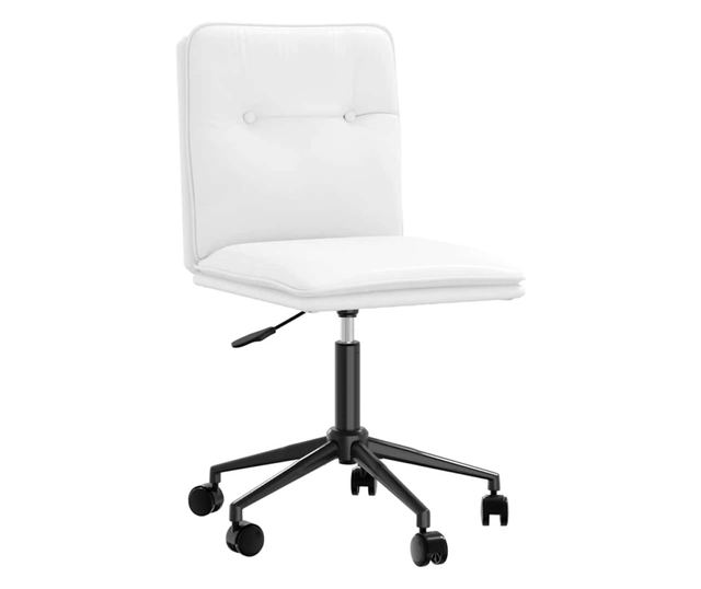 Kuhinjski stol, bel, umetno usnje