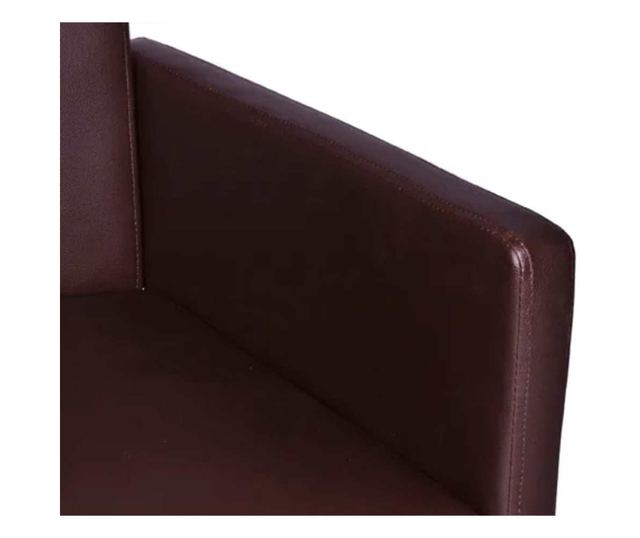 Jedilni stoli, 2 kosa, rjavi, umetno usnje