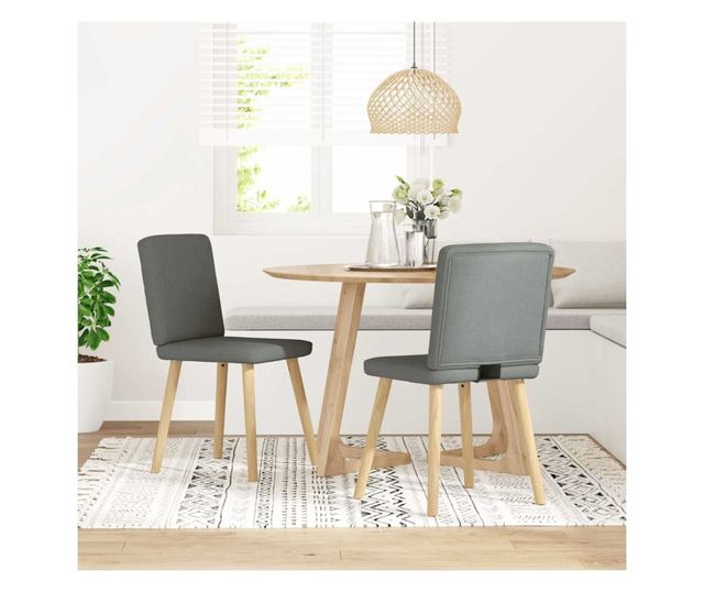 Jedilni stoli, 2 kosa, temno siva, tekstil