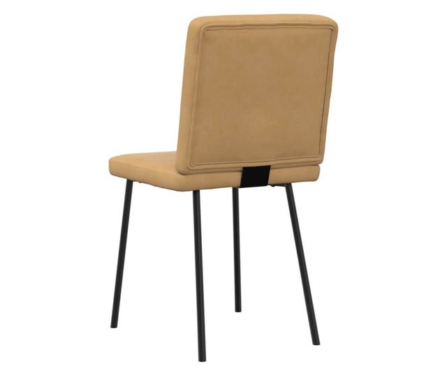 Kuhinjski stoli, komplet 4, rjavi, žamet