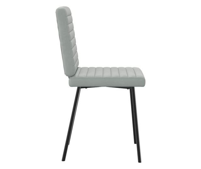 Jedilni stoli, komplet 4, svetlo sivi, žamet