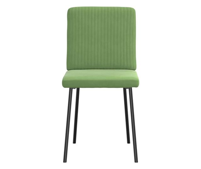 Jedilni stoli, 6 kosov, svetlo zelena, žamet