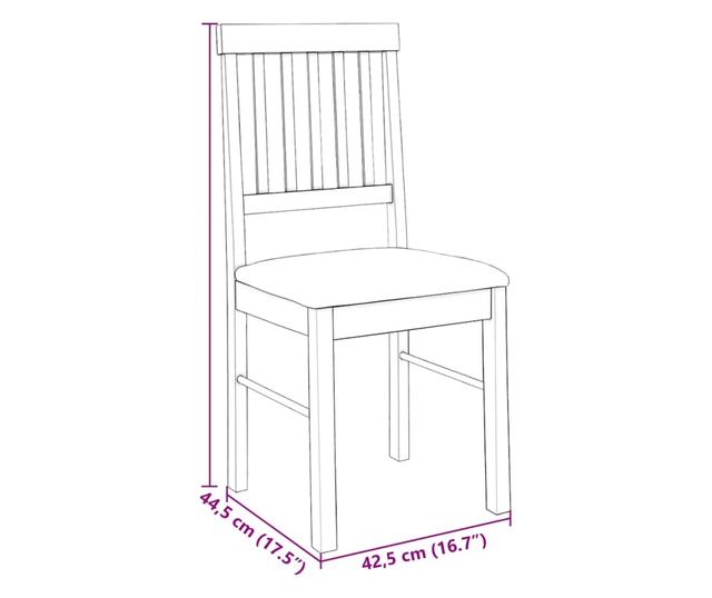 Jedilni stoli z blazinami, 2 kosa, masiven les kavčukovca, bela