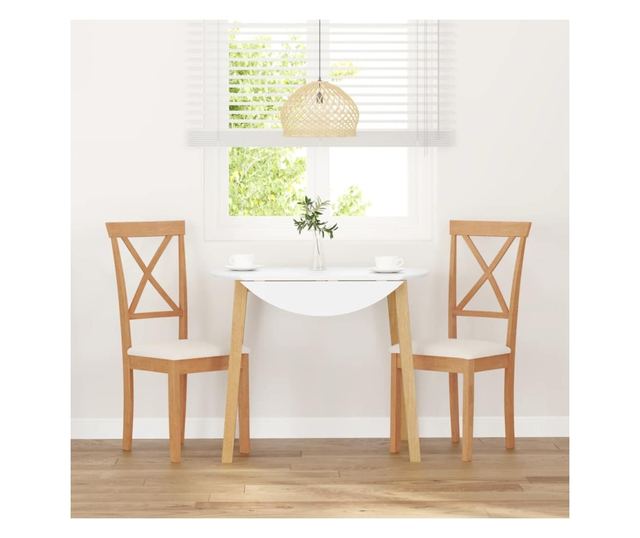 Jedilni stoli z blazinami, 2 kosa, masiven les kavčukovca