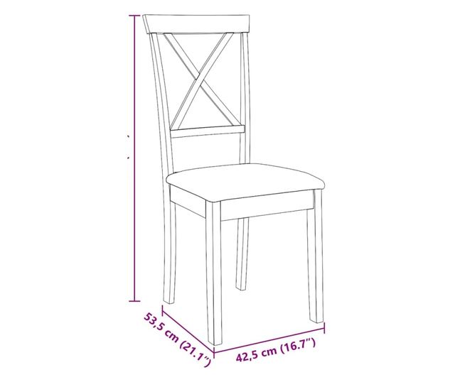 Jedilni stoli z blazinami, 2 kosa, masiven les kavčukovca
