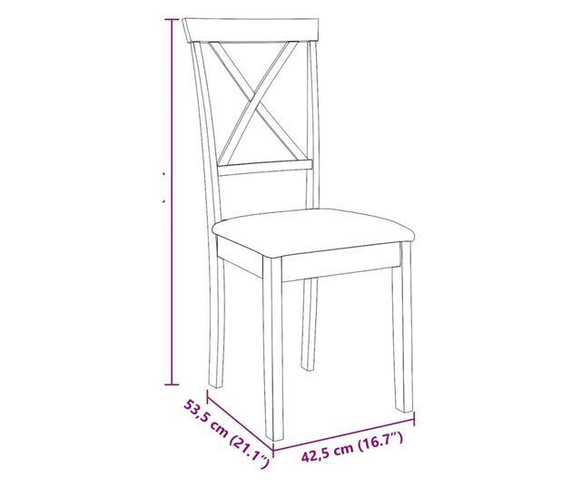 Jedilni stoli z blazinami, 2 kosa, masiven kavčukovec, rjava