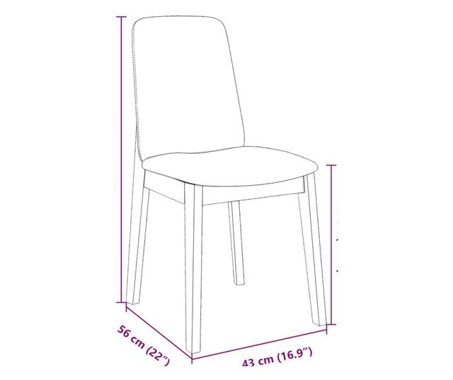 Jedilni stoli z blazinami, 2 kosa, masiven les kavčukovca, rjava