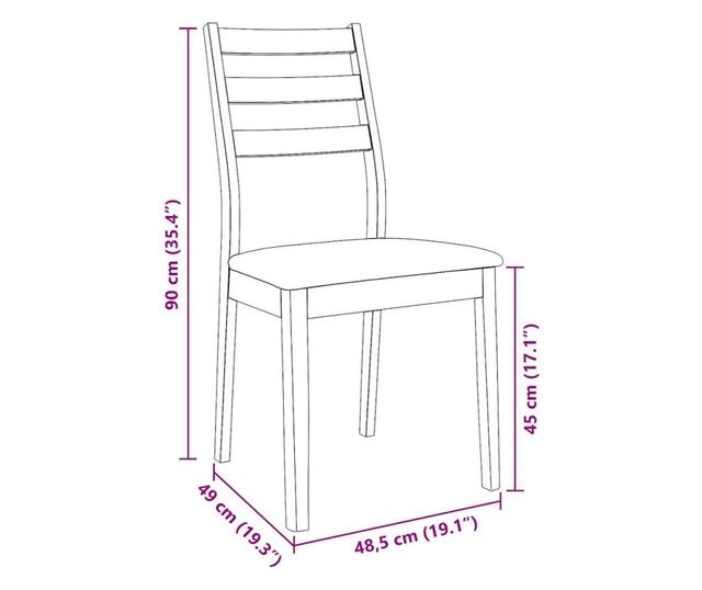 Jedilni stoli z blazinami, 2 kosa, masiven kavčukovec, bela