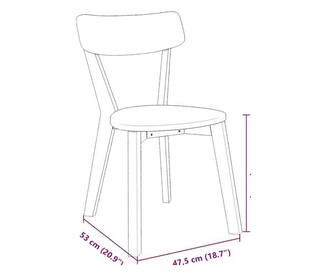 Jedilni stoli 2 kosa masiven les kavčukovca