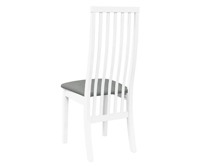 Jedilni stoli z blazinami, 2 kosa, masiven les kavčukovca, bela