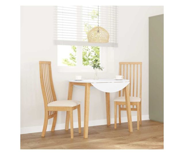 Jedilni stoli z blazinami, 2 kosa, masiven les kavčukovca