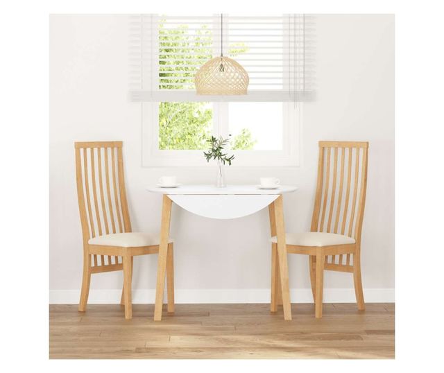 Jedilni stoli z blazinami, 2 kosa, masiven les kavčukovca