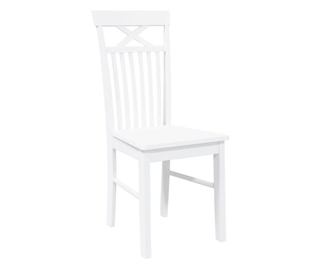 Jedilni stoli 2 kosa masiven kavčukovec bel