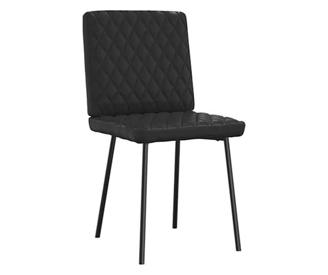 Jedilni stoli, 6 kosov, črno umetno usnje