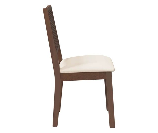 Jedilni stoli z blazinami, 2 kosa, masiven kavčukovec, rjavi