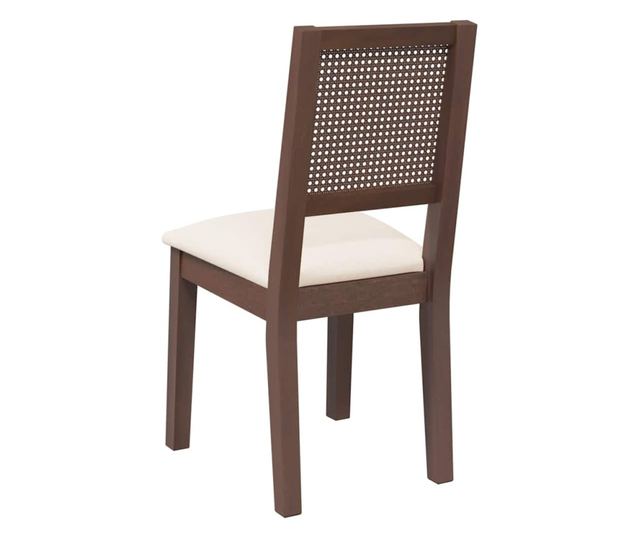 Jedilni stoli z blazinami, 2 kosa, masiven kavčukovec, rjavi