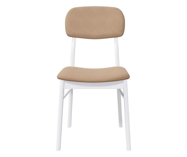 Jedilni stoli z blazinami, 2 kosa, masiven les kavčukovca, bela