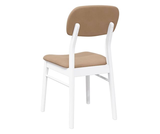 Jedilni stoli z blazinami, 2 kosa, masiven les kavčukovca, bela