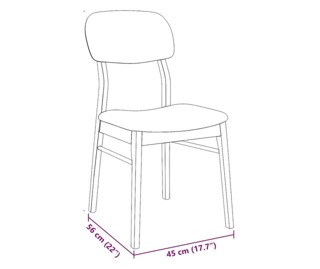 Jedilni stoli z blazinami, 2 kosa, masiven les kavčukovca, bela