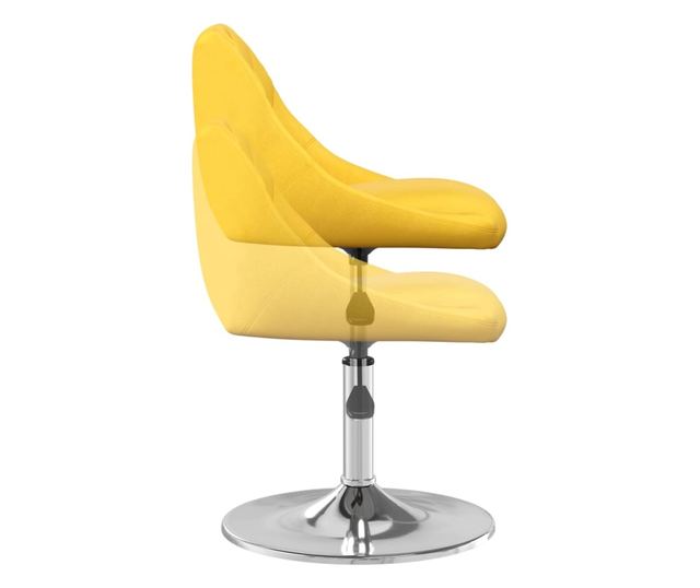 Okretne blagovaonske stolice, 6 kom, Senf žuta, Baršun