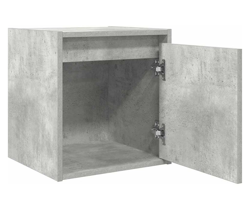 Нощни шкафчета за стенен монтаж 2 бр бетонно сиви 38x34x40 см - 6