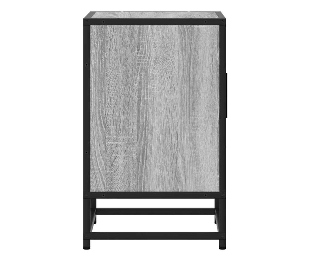 2 komada Noćni Ormarić Sonoma Siva 40x31x50 cm Obrađeno Drvo i Metal - 7